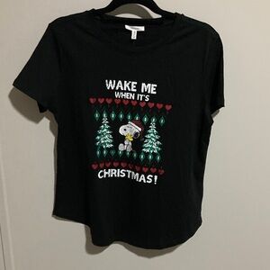 Maurices Black Christmas Snoopy Tee